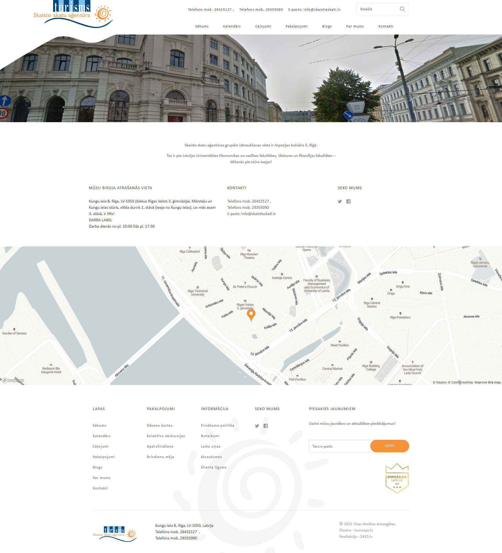 Immagine screenshot pagina contatti