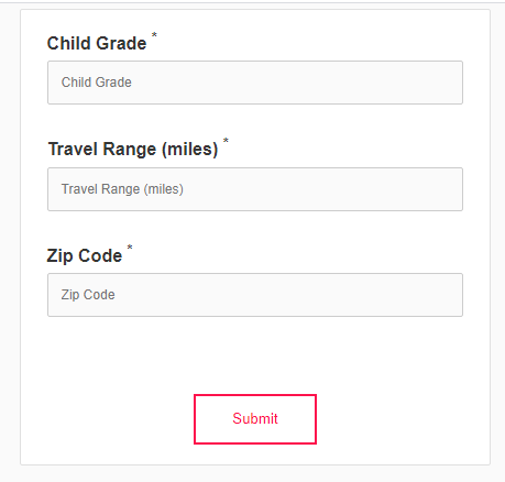 Campo di input personalizzato sul front-end per acquisire il livello scolastico del bambino, parte del modulo incorporato in SquareSpace.