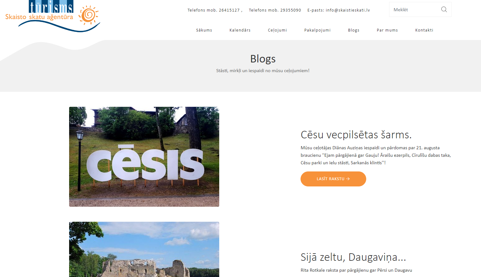 Immagine screenshot pagina blog